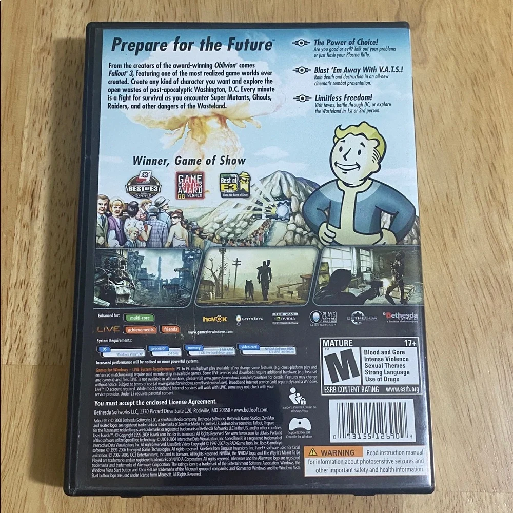 4 VINTAGE PC Games--Fallout 3, Never Winter Nights 2, The Witcher, Halo 2